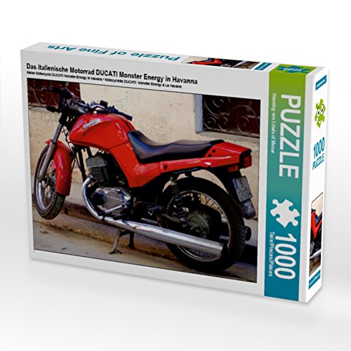 CALVENDO Puzzle Das italienische Motorrad Ducati Monster Energy in Havanna 1000 Teile Puzzle quer | 1000 Teile Lege-Größe 64 x 48 cm Foto-Puzzle für glückliche Stunden von CALVENDO