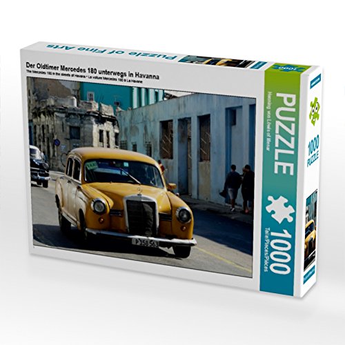 CALVENDO Puzzle Der Oldtimer Mercedes 180 unterwegs in Havanna 1000 Teile Puzzle quer | 1000 Teile Lege-Größe 64 x 48 cm Foto-Puzzle für glückliche Stunden von CALVENDO