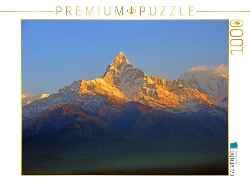 CALVENDO Puzzle Der beeindruckende Machhapuchhre (6993 m) am frühen Morgen vom Aussichtspunkt Sarangkot | Lege-Größe cm Foto-Puzzle für glückliche Stunden von CALVENDO