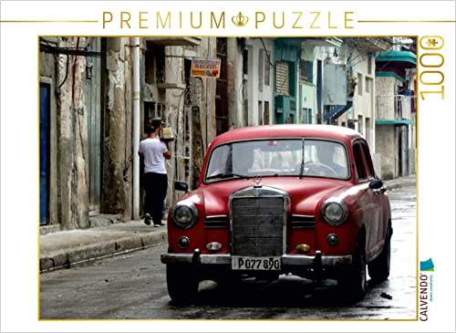 CALVENDO Puzzle Der legendäre Oldtimer Mercedes 180 unterwegs in Havanna 1000 Teile Puzzle quer | 1000 Teile Lege-Größe 64 x 48 cm Foto-Puzzle für glückliche Stunden von CALVENDO