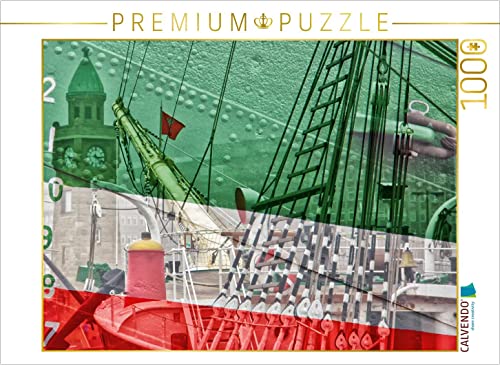 CALVENDO Puzzle Die Rickmer Rickmers an den Hamburger Landungsbrücken 1000 Teile Puzzle quer | 1000 Teile Lege-Größe 64 x 48 cm Foto-Puzzle für glückliche Stunden von CALVENDO