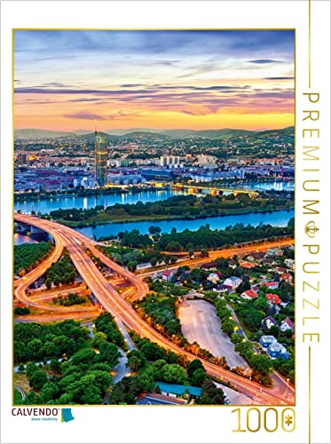 CALVENDO Puzzle Die Stadt Wien an der schönen blauen Donau 1000 Teile Puzzle hoch | 1000 Teile Lege-Größe 48 x 64 cm Foto-Puzzle für glückliche Stunden CALVENDO Puzzle Die Stadt Wien an der schönen blauen Donau 1000 Teile Puzzle hoch | 1000 Teile Lege-Größe 48 x 64 cm Foto-Puzzle für glückliche Stunden von CALVENDO