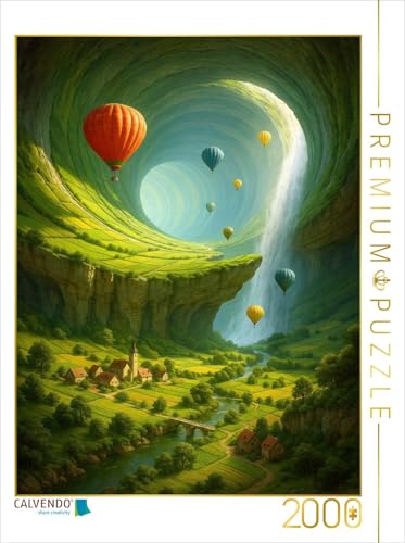 CALVENDO Puzzle Die fruchtbare Höhle - Heißluftballons in Fantasy Landschaft | 2000 Teile Lege-Größe 67 x 90 cm Foto-Puzzle für glückliche Stunden CALVENDO Puzzle Die fruchtbare Höhle - Heißluftballons in Fantasy Landschaft | 2000 Teile Lege-Größe 67 x 90 cm Foto-Puzzle für glückliche Stunden von CALVENDO