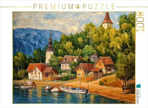 CALVENDO Puzzle Dorf an einem kleinen Badesee | 1000 Teile Lege-Größe 64 x 48 cm Foto-Puzzle für glückliche Stunden CALVENDO Puzzle Dorf an einem kleinen Badesee | 1000 Teile Lege-Größe 64 x 48 cm Foto-Puzzle für glückliche Stunden von CALVENDO