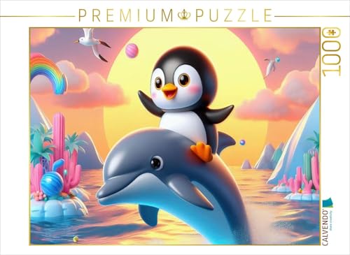 CALVENDO Puzzle EIN Delphin als Fortbewegungsmittel für einen kleinen Pinguin | 1000 Teile Lege-Größe 64 x 48 cm Foto-Puzzle für glückliche Stunden CALVENDO Puzzle EIN Delphin als Fortbewegungsmittel für einen kleinen Pinguin | 1000 Teile Lege-Größe 64 x 48 cm Foto-Puzzle für glückliche Stunden von CALVENDO