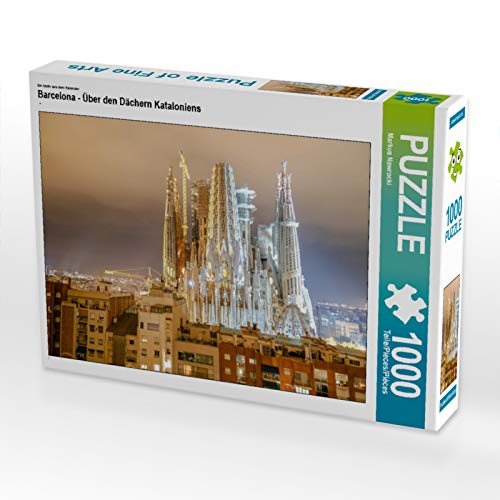 CALVENDO Puzzle EIN Motiv aus dem Kalender Barcelona - Über den Dächern Kataloniens 1000 Teile Puzzle quer | Lege-Größe cm Foto-Puzzle für glückliche Stunden von CALVENDO
