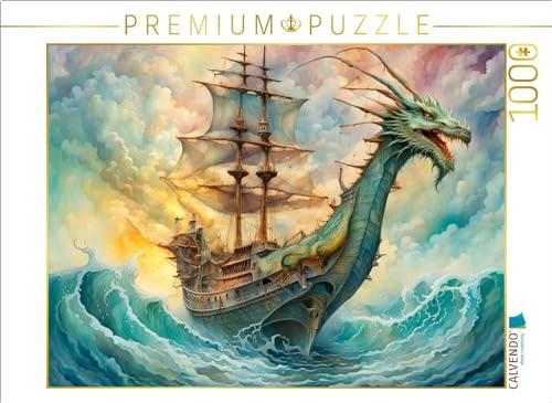CALVENDO Puzzle EIN Motiv aus dem Kalender Fantasie-Drachensegelschiffe | 1000 Teile Lege-Größe 64 x 48 cm Foto-Puzzle für glückliche Stunden von CALVENDO