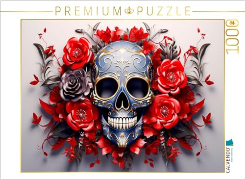 CALVENDO Puzzle EIN Motiv aus dem Kalender Skull Flower - Totenkopf Art | 1000 Teile Lege-Größe 64 x 48 cm Foto-Puzzle für glückliche Stunden von CALVENDO
