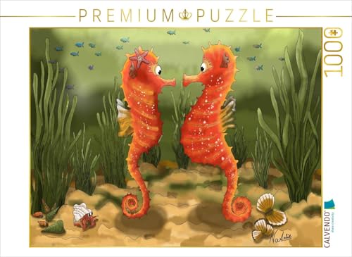CALVENDO Puzzle EIN Tanz im Ozean, die Begegnung der Seepferdchen | 1000 Teile Lege-Größe 64 x 48 cm Foto-Puzzle für glückliche Stunden von CALVENDO