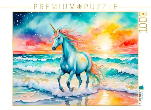 CALVENDO Puzzle Einhorn am magischen Meeresstrand | 1000 Teile Lege-Größe 64 x 48 cm Foto-Puzzle für glückliche Stunden von CALVENDO