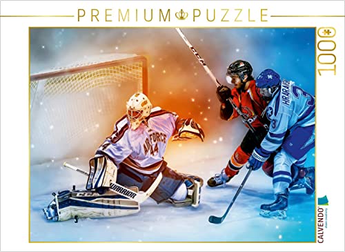 CALVENDO Puzzle Eishockey - Fight 1000 Teile Lege-Größe 64 x 48 cm Foto-Puzzle Bild von Peter Roder von CALVENDO