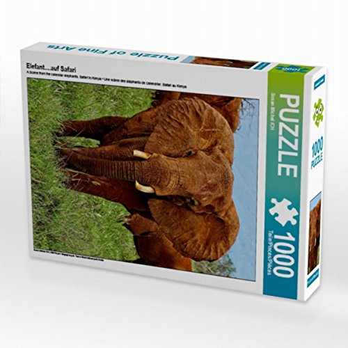 CALVENDO Puzzle Elefant auf Safari 1000 Teile Puzzle hoch | 1000 Teile Lege-Größe 48 x 64 cm Foto-Puzzle für glückliche Stunden von CALVENDO