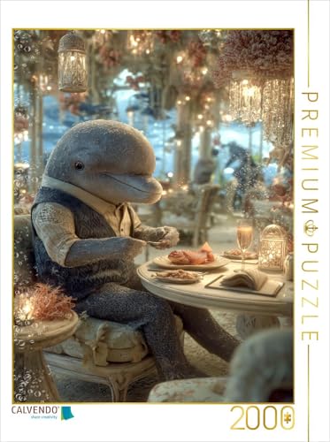 CALVENDO Puzzle Eleganter Delfin beim Dinner unter Wasser | 2000 Teile Lege-Größe 67 x 90 cm Foto-Puzzle für glückliche Stunden von CALVENDO