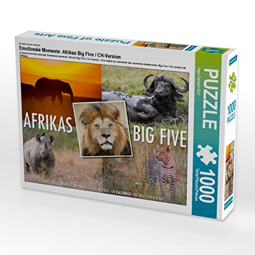 CALVENDO Puzzle Emotionale Momente: Afrikas Big Five / CH-Version 1000 Teile Lege-Größe 64 x 48 cm Foto-Puzzle Bild von Ingo Gerlach von CALVENDO