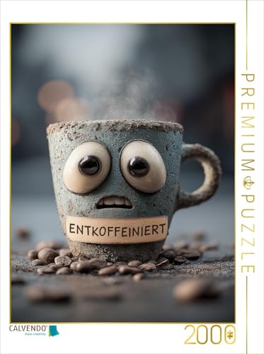 CALVENDO Puzzle Entkoffeinierter Kaffee mit Panikblick - Lustiges Motiv für Koffeinfreunde | 2000 Teile Lege-Größe 67 x 90 cm Foto-Puzzle für glückliche Stunden von CALVENDO