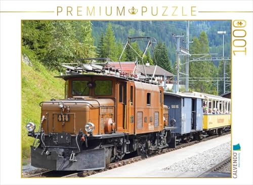 CALVENDO Puzzle Erlebniszug Albula der Rhätischen Bahn mit Lokomotive Krokodil. 1000 Teile Lege-Größe 64 x 48 cm Foto-Puzzle Bild Verlag von CALVENDO