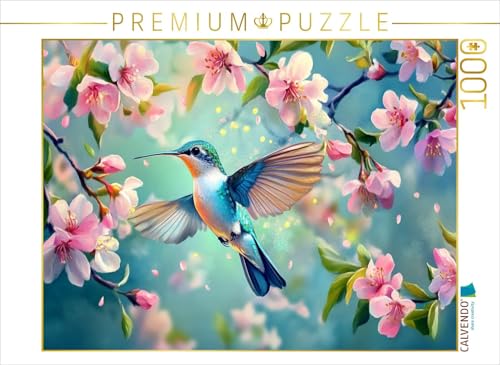 CALVENDO Puzzle Farben der Freiheit - Kolibri im Frühling | 1000 Teile Lege-Größe 64 x 48 cm Foto-Puzzle für glückliche Stunden von CALVENDO
