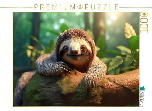 CALVENDO Puzzle Faultier auf einem Baum | 1000 Teile Lege-Größe 64 x 48 cm Foto-Puzzle für glückliche Stunden von CALVENDO