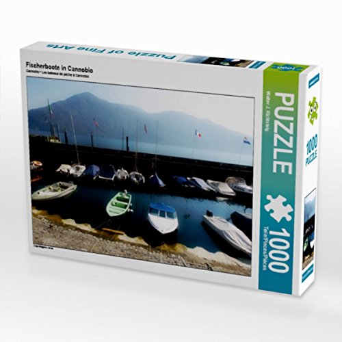 CALVENDO Puzzle Fischerboote in Cannobio 1000 Teile Puzzle quer | Lege-Größe cm Foto-Puzzle für glückliche Stunden von CALVENDO
