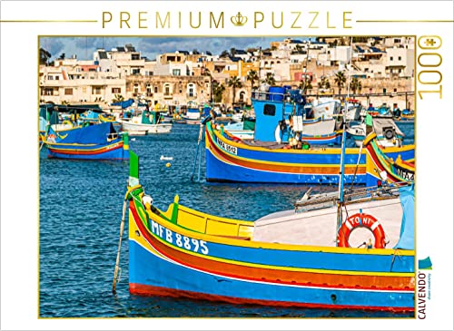 CALVENDO Puzzle Fischerhafen in Marsaxlokk, im Südosten von Malta 1000 Teile Lege-Größe 64 x 48 cm Foto-Puzzle Bild von Georg T. Berg von CALVENDO