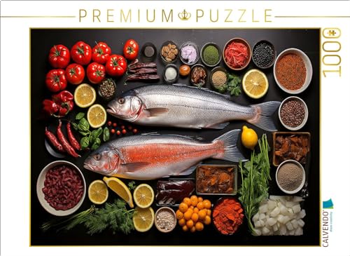 CALVENDO Puzzle Fischplatte zur gesunden Ernährung | 1000 Teile Lege-Größe 64 x 48 cm Foto-Puzzle für glückliche Stunden von CALVENDO