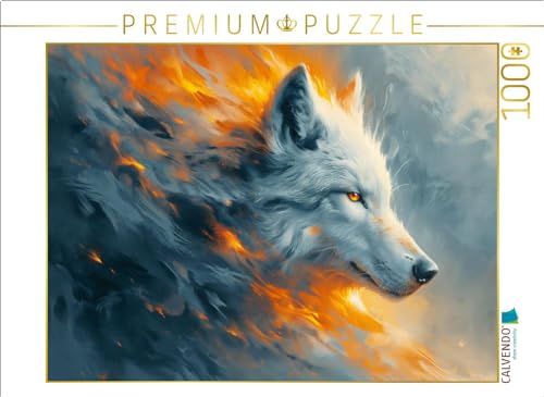 CALVENDO Puzzle Flammenweiß: Die Eleganz des weißen Wolfs im Feuerspiel | 1000 Teile Lege-Größe 64 x 48 cm Foto-Puzzle für glückliche Stunden CALVENDO Puzzle Flammenweiß: Die Eleganz des weißen Wolfs im Feuerspiel | 1000 Teile Lege-Größe 64 x 48 cm Foto-Puzzle für glückliche Stunden von CALVENDO