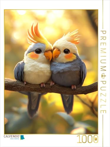 CALVENDO Puzzle Flatterndes Chaos - Nymphensittiche | 1000 Teile Lege-Größe 48 x 64 cm Foto-Puzzle für glückliche Stunden von CALVENDO