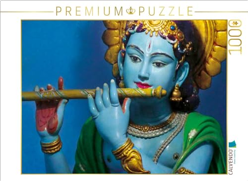 CALVENDO Puzzle Flöte spielender Gott Krishna, Ananda, Indien | 1000 Teile Lege-Größe 64 x 48 cm Foto-Puzzle für glückliche Stunden von CALVENDO
