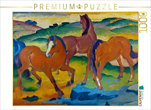 CALVENDO Puzzle Franz Marc. Die roten Pferde (Weidende Pferde IV.), 1911 1000 Teile Lege-Größe 64 x 48 cm Foto-Puzzle Bild von ULF Buschmann ARTOTHEK von CALVENDO
