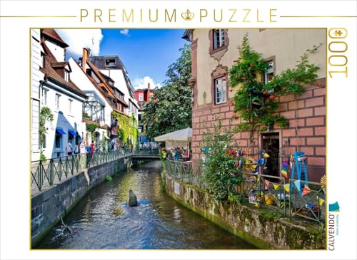 CALVENDO Puzzle Freiburger Altstadt mit Bächle | 1000 Teile Lege-Größe 64 x 48 cm Foto-Puzzle für glückliche Stunden von CALVENDO