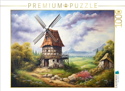 CALVENDO Puzzle Frühlingserwachen mit Windmühle | 1000 Teile Lege-Größe 64 x 48 cm Foto-Puzzle für glückliche Stunden von CALVENDO