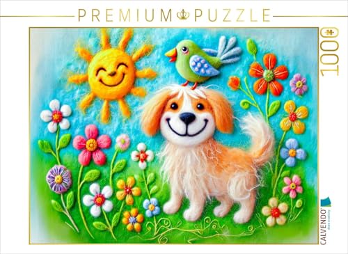CALVENDO Puzzle Frühlingsfreude mit Hund und Vogel in Filztechnik | 1000 Teile Lege-Größe 64 x 48 cm Foto-Puzzle für glückliche Stunden CALVENDO Puzzle Frühlingsfreude mit Hund und Vogel in Filztechnik | 1000 Teile Lege-Größe 64 x 48 cm Foto-Puzzle für glückliche Stunden von CALVENDO