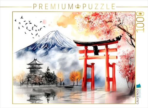 CALVENDO Puzzle Fuji und Torii - Japan | 1000 Teile Lege-Größe 64 x 48 cm Foto-Puzzle für glückliche Stunden von CALVENDO