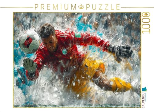 CALVENDO Puzzle Fußball Torwart, Akrobatik | 1000 Teile Lege-Größe 64 x 48 cm Foto-Puzzle für glückliche Stunden von CALVENDO