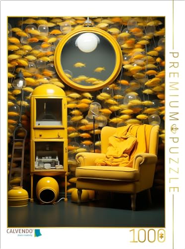 CALVENDO Puzzle Gelbe Fische | 1000 Teile Lege-Größe 64 x 48 cm Foto-Puzzle für glückliche Stunden von CALVENDO