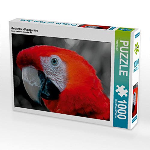 CALVENDO Puzzle Gesichter - Papagei Ara 1000 Teile Puzzle quer | 1000 Teile Lege-Größe 64 x 48 cm Foto-Puzzle für glückliche Stunden von CALVENDO