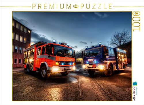 CALVENDO Puzzle HLF u GKW (BF & THW Braunschweig) 1000 Teile Puzzle quer | Lege-Größe cm Foto-Puzzle für glückliche Stunden von CALVENDO