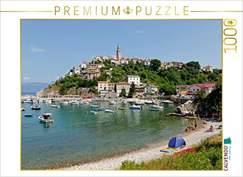 CALVENDO Puzzle Hafen und Altstadt von Vrbnik, Kroatien 1000 Teile Puzzle quer | 1000 Teile Lege-Größe 64 x 48 cm Foto-Puzzle für glückliche Stunden von CALVENDO