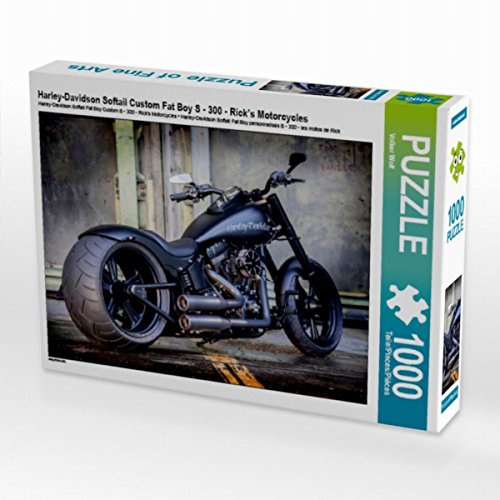 CALVENDO Puzzle Harley-Davidson Softail Custom Fat Boy S - 300 - Rick’s Motorcycles 1000 Teile Lege-Größe 64 x 48 cm Foto-Puzzle Bild von Volker Wolf von CALVENDO