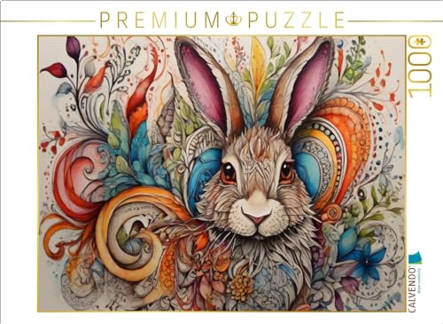 CALVENDO Puzzle Hase, Zentangle, farbenfroh, bunt, Tier, Haustier, Fantasie, Kinderzimmer, Kinder, Deko, | 1000 Teile Lege-Größe 64 x 48 cm Foto-Puzzle für glückliche Stunden CALVENDO Puzzle Hase, Zentangle, farbenfroh, bunt, Tier, Haustier, Fantasie, Kinderzimmer, Kinder, Deko, | 1000 Teile Lege-Größe 64 x 48 cm Foto-Puzzle für glückliche Stunden von CALVENDO