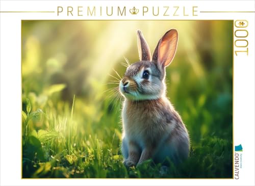CALVENDO Puzzle Hasenfrühstück bei Sonnenaufgang | 1000 Teile Lege-Größe 64 x 48 cm Foto-Puzzle für glückliche Stunden von CALVENDO