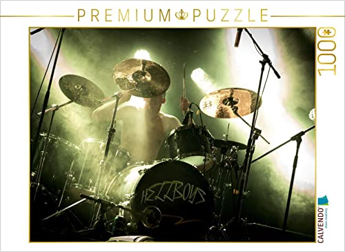 CALVENDO Puzzle Hell Drummer - Schlagzeug Action 1000 Teile Puzzle quer | 1000 Teile Lege-Größe 64 x 48 cm Foto-Puzzle für glückliche Stunden von CALVENDO