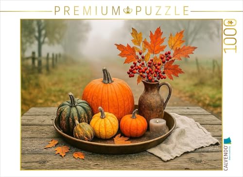 CALVENDO Puzzle Herbststille mit Kürbissen | 1000 Teile Lege-Größe 64 x 48 cm Foto-Puzzle für glückliche Stunden von CALVENDO