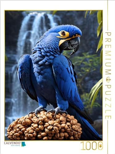 CALVENDO Puzzle Hyazinth-Ara vor einem tropischen Wasserfall | 1000 Teile Lege-Größe 48 x 64 cm Foto-Puzzle für glückliche Stunden CALVENDO Puzzle Hyazinth-Ara vor einem tropischen Wasserfall | 1000 Teile Lege-Größe 48 x 64 cm Foto-Puzzle für glückliche Stunden von CALVENDO