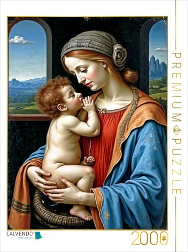 CALVENDO Puzzle Inspiriert von Leonardo da Vinci/Madonna Litta (1490) | 2000 Teile Lege-Größe 67 x 90 cm Foto-Puzzle für glückliche Stunden von CALVENDO