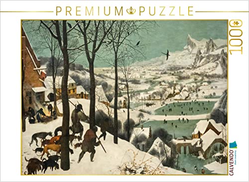 CALVENDO Puzzle Jäger im Schnee (Winter) - 1565 1000 Teile Puzzle quer | 1000 Teile Lege-Größe 64 x 48 cm Foto-Puzzle für glückliche Stunden von CALVENDO