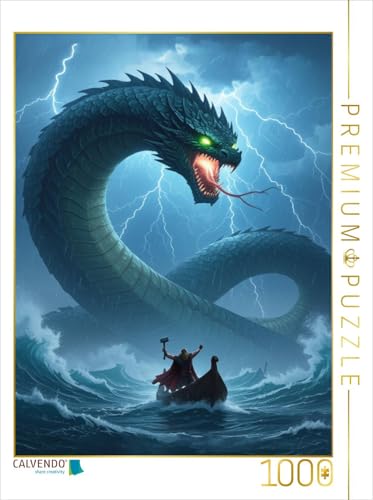 CALVENDO Puzzle Jörmungandr, weltumspannende Midgardschlange | 1000 Teile Lege-Größe 48 x 64 cm Foto-Puzzle für glückliche Stunden von CALVENDO