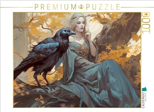 CALVENDO Puzzle Junge Priesterin mit schwarzem Vogel | Lege-Größe cm Foto-Puzzle für glückliche Stunden von CALVENDO