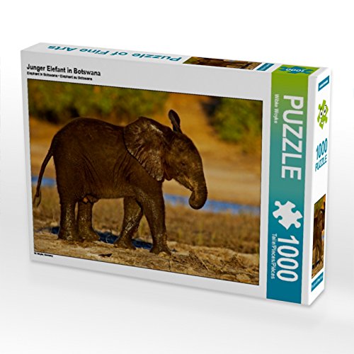 CALVENDO Puzzle Junger Elefant in Botswana 1000 Teile Puzzle quer | 1000 Teile Lege-Größe 64 x 48 cm Foto-Puzzle für glückliche Stunden von CALVENDO