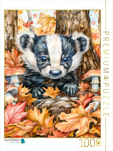 CALVENDO Puzzle Junger niedlicher Dachs im Wald zwischen Pilzen | 1000 Teile Lege-Größe 48 x 64 cm Foto-Puzzle für glückliche Stunden CALVENDO Puzzle Junger niedlicher Dachs im Wald zwischen Pilzen | 1000 Teile Lege-Größe 48 x 64 cm Foto-Puzzle für glückliche Stunden von CALVENDO